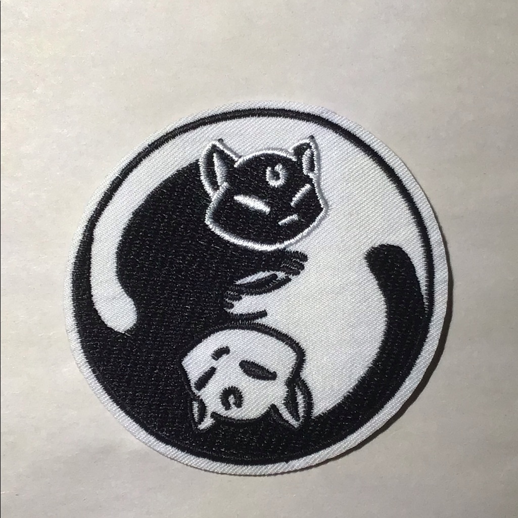 Yin Yang Cats Iron On Patch